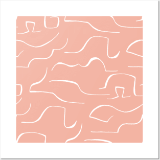 Light pink color wavey pattern Posters and Art